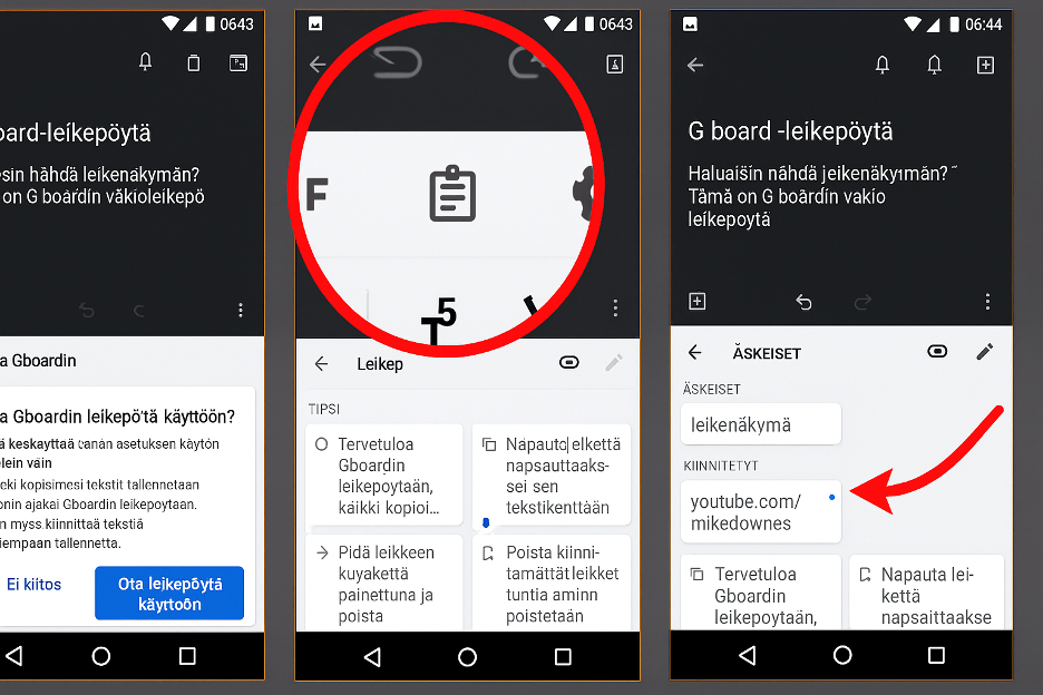 Missä on leikepöytä Android-puhelimessa
