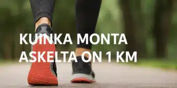 kuinka monta askelta on 1 km
