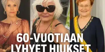 60 vuotiaan lyhyet hiukset