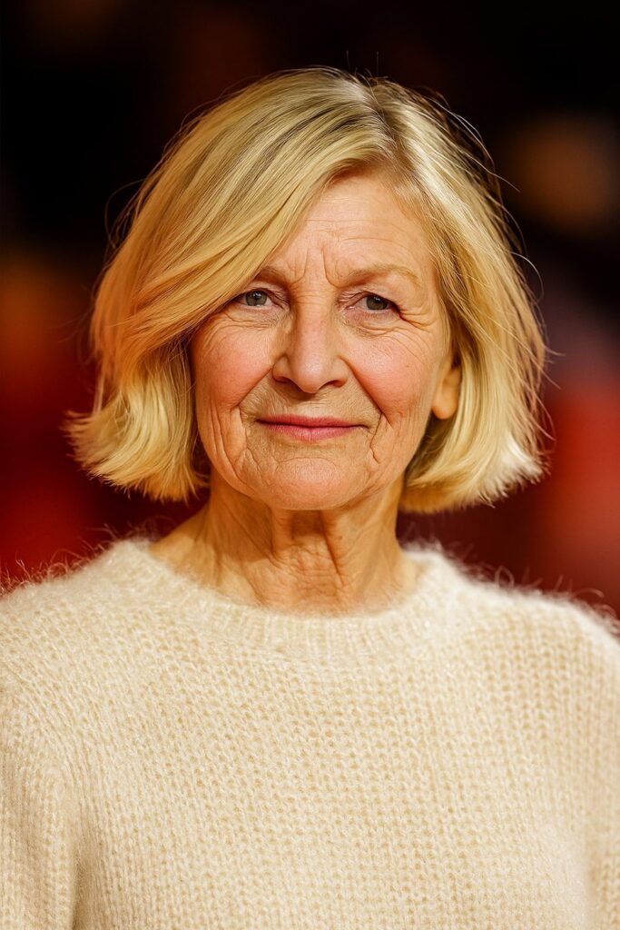 60 vuotiaan lyhyet hiukset - Pehmeä aaltoileva bob