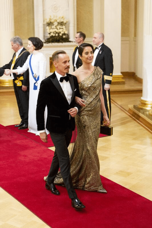 Jasper Pääkkönen ja Alexandra Escat Linnan juhlissa vuonna 2018